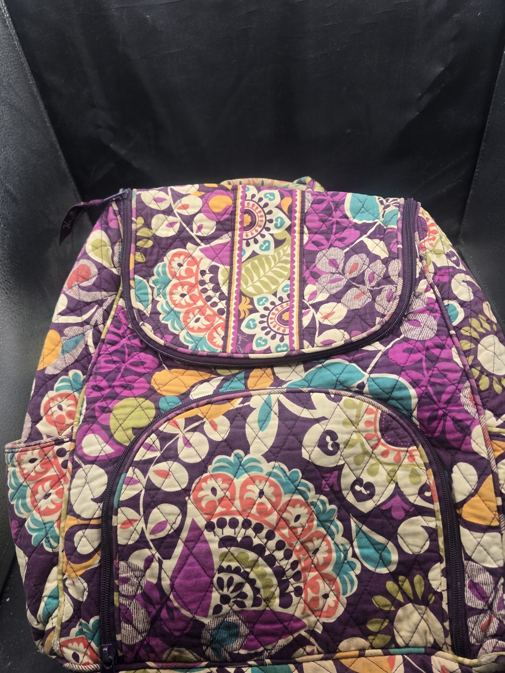Vera Bradley Purple Quilted Floral Backpack